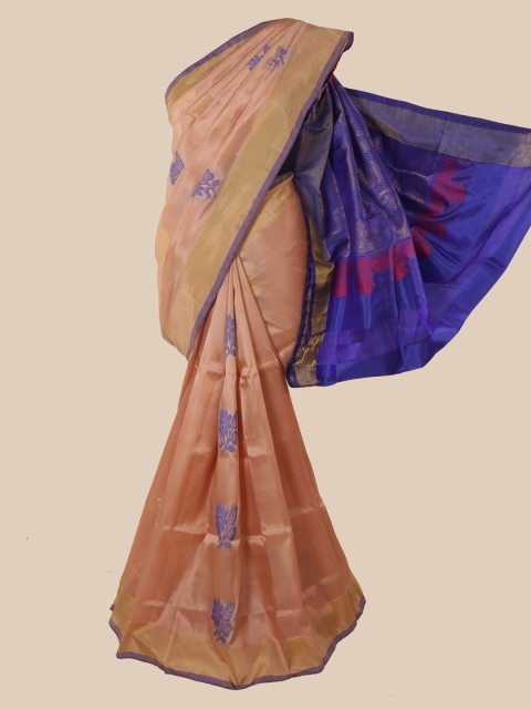 

Pothys Brown Ethnic Motifs Zari Pure Silk Saree