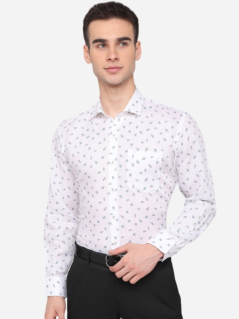 

JADE BLUE Men White Floral Printed Formal Shirt