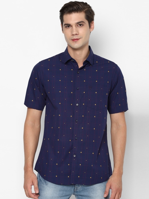 

Allen Solly Men Navy Blue Slim Fit Printed Casual Shirt