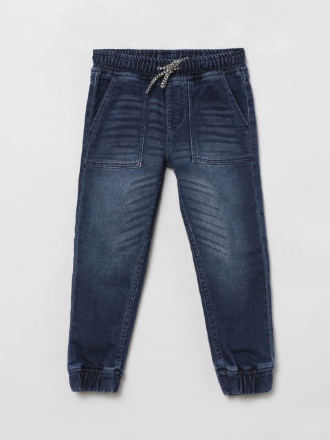 

max Boys Blue Slim-Fit Clean Look Light Fade Jeans
