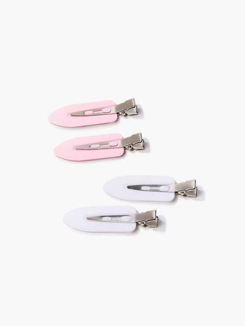 

FOREVER 21 Women Pink & White Set of 4 Alligator Hair Clip
