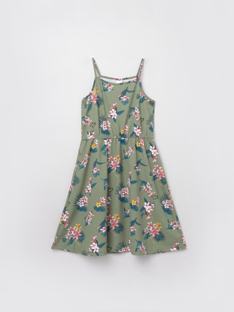 

max Green Floral Georgette Dress