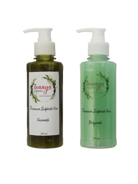 

Inaaya Organics Pack Of 2 Unisex Organic Face Wash & Body Wash 500 ml, Multi