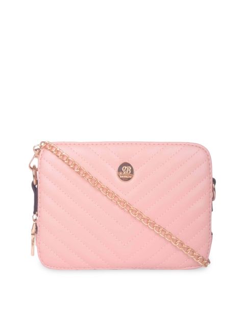 

Bagkok Pink Structured Quilted Sling Bag