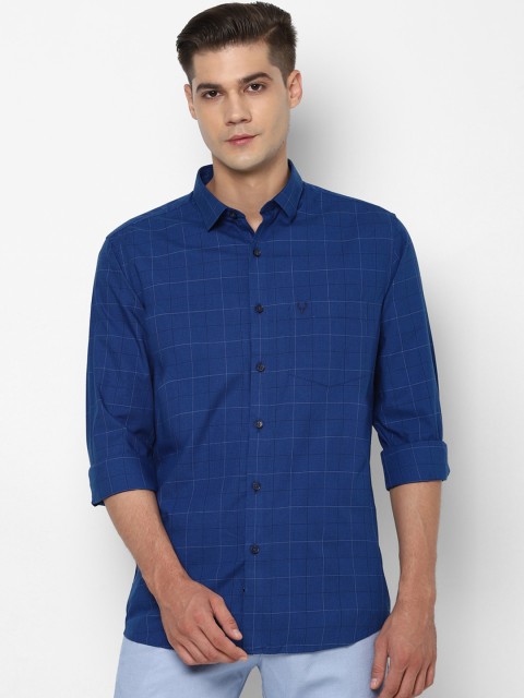 

Allen Solly Men Blue Slim Fit Tartan Checks Checked Casual Shirt