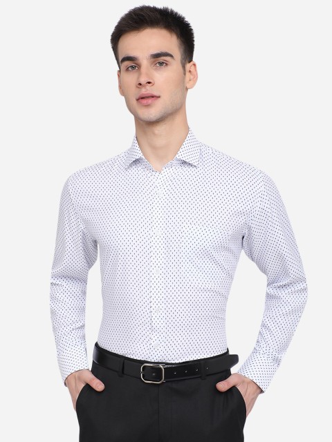 

JADE BLUE Men White Regular Fit Printed Casual Shirt