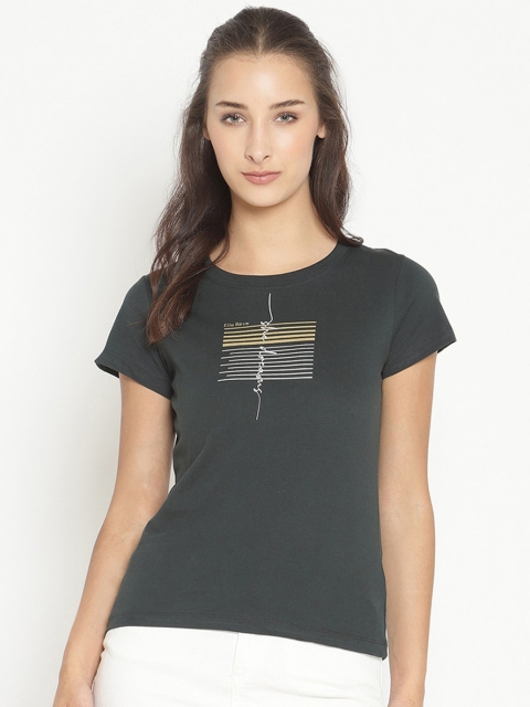 

METTLE Women Green Printed T-shirt