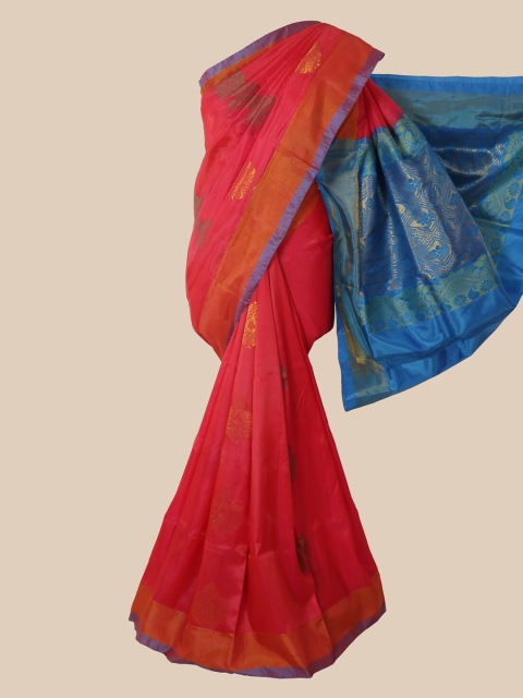 

Pothys Peach Ethnic Motifs Pure Silk Saree