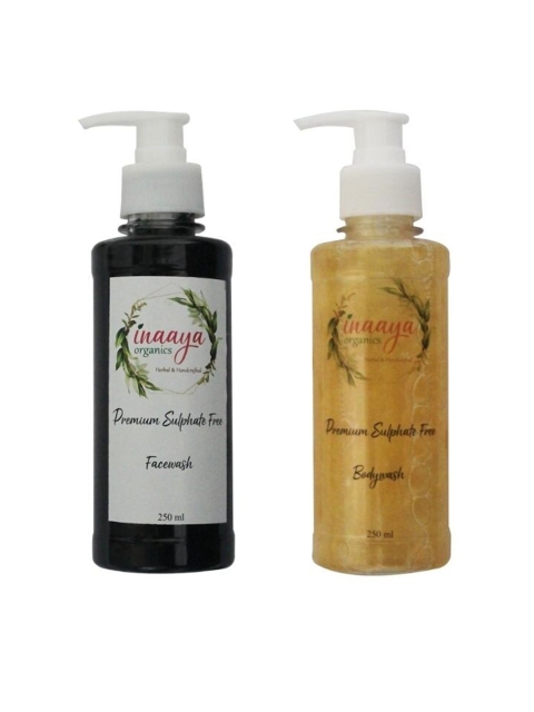 

Inaaya Organics Set of Black Beauty Organic Face Wash & Bubbly Blue Body Wash, Multi