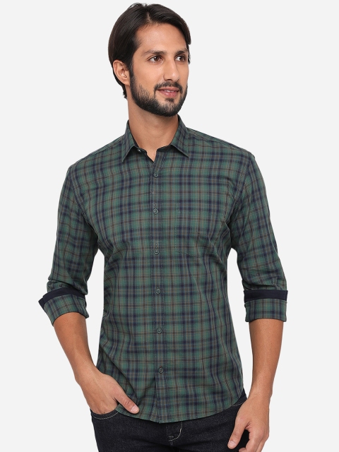 

JADE BLUE Men Green Slim Fit Tartan Checks Checked Casual Shirt