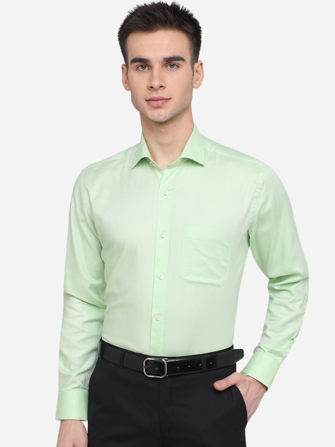 

JADE BLUE Men Green Pure Cotton Regular Fit Formal Shirt