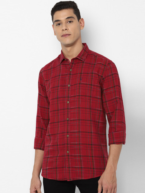 

Allen Solly Sport Men Red Tartan Checks Checked Cotton Casual Shirt