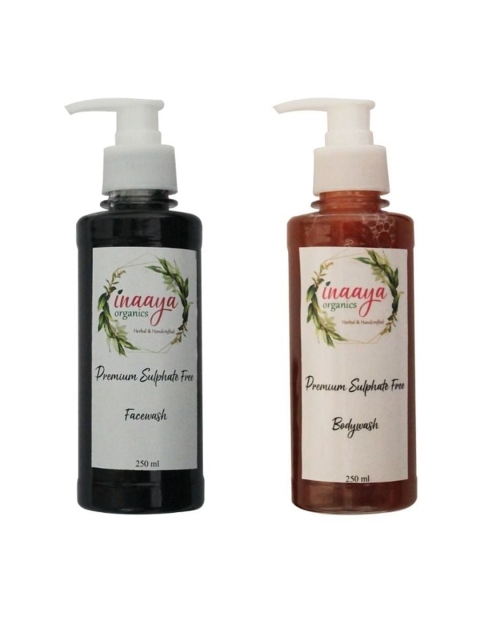 

Inaaya Organics Pack Of 2 Unisex Organic Face Wash & Body Wash 500 ml, Multi