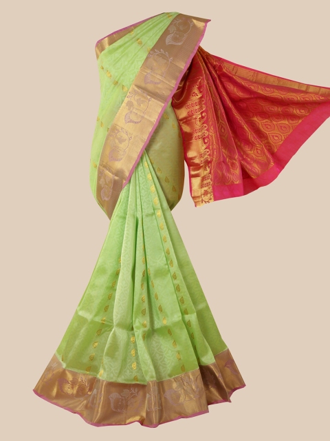 

Pothys Green Ethnic Motifs Zari Pure Silk Saree