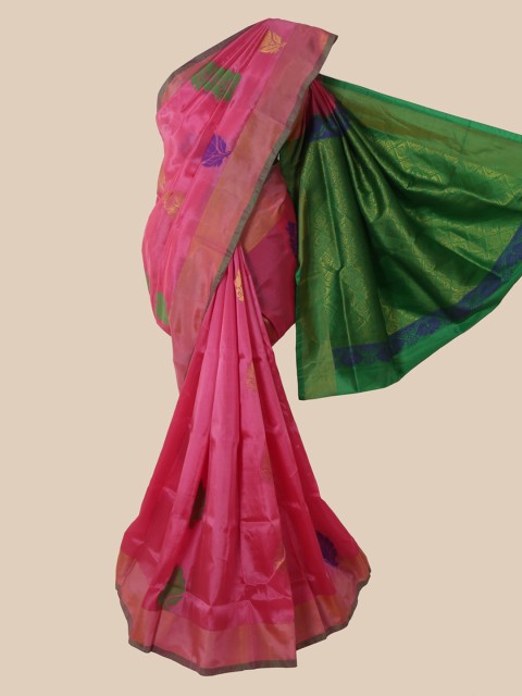 

Pothys Pink Floral Pure Silk Saree
