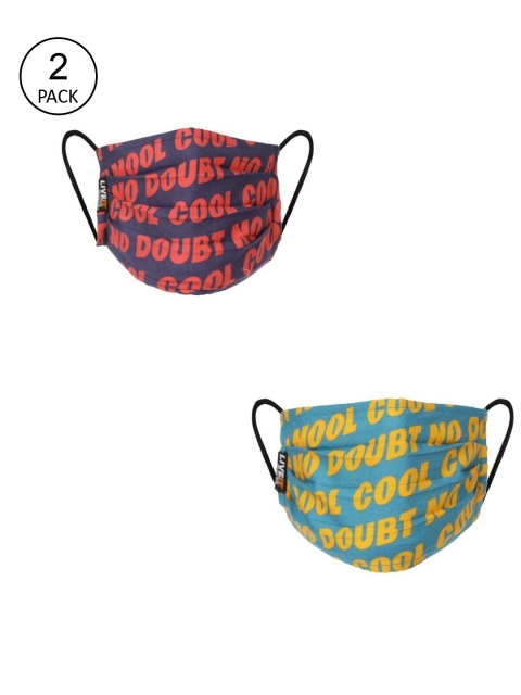 

LIVE IT SAFE Unisex Pack Of 2 Printed 4-Ply Cotton Reusable Masks With Nano Technology, Multi