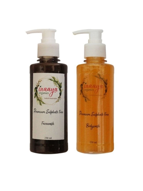 

Inaaya Organics Set of Earthy Green Organic Face Wash & Coffee Scrub Body Wash, Multi