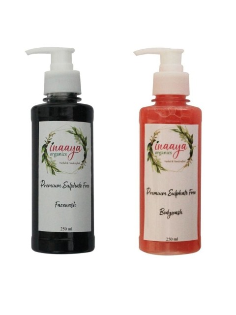 

Inaaya Organics Pack Of 2 Unisex Organic Face Wash & Body Wash 500 ml, Multi