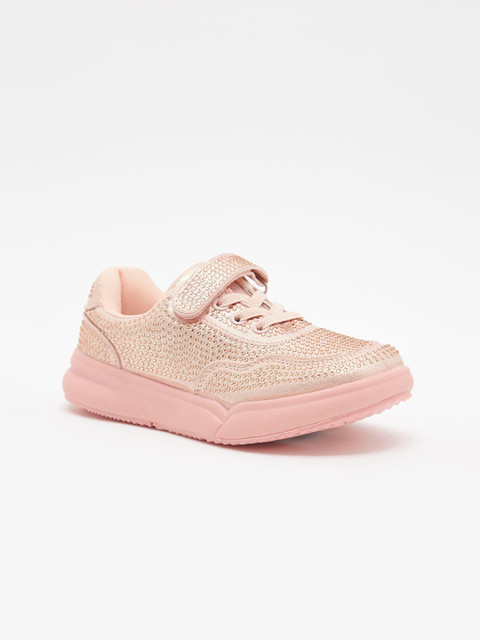 

shoexpress Girls Gold Woven Design PU Sneakers