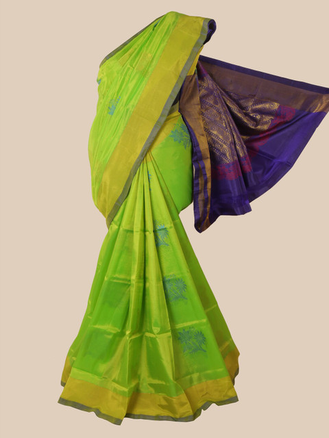 

Pothys Green Floral Pure Silk Saree