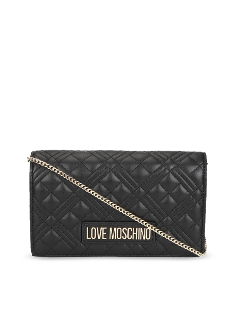 

LOVE MOSCHINO Women Black Solid Quilted Sling Bag