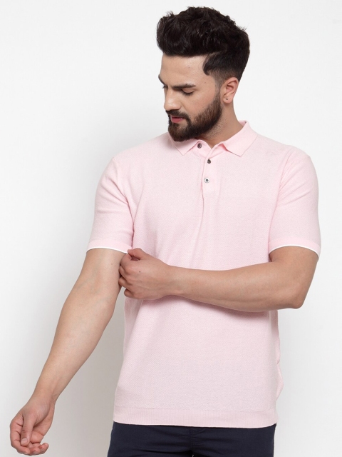 

Global Republic Men Pink Polo Collar Slim Fit Cotton T-shirt
