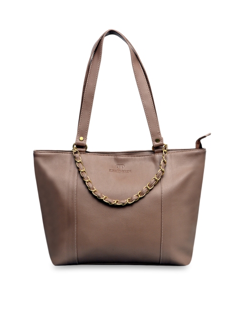 

Pink Potato Brown Leather Structured Shoulder Bag