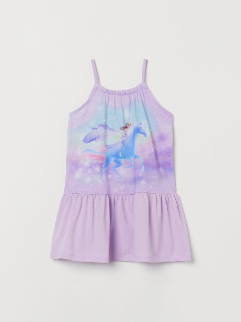 

H&M Girls Purple Printed Dress