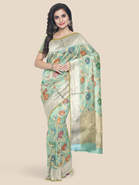 

Kalamandir Sea Green & Blue Banarasi Saree