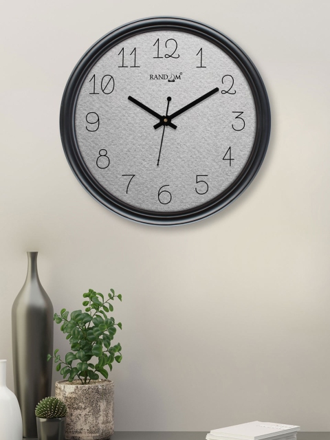 

RANDOM Grey & Black Printed Contemporary Wall Clock
