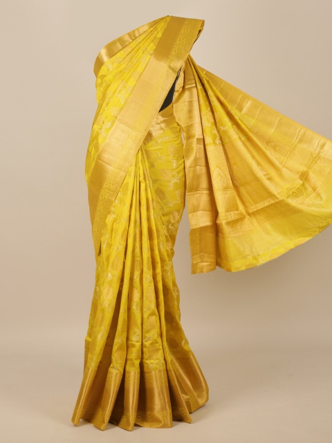 

Pothys Yellow Woven Design Zari Jute Silk Saree