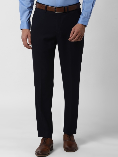 

Peter England Elite Men Black Textured Formal Trousers