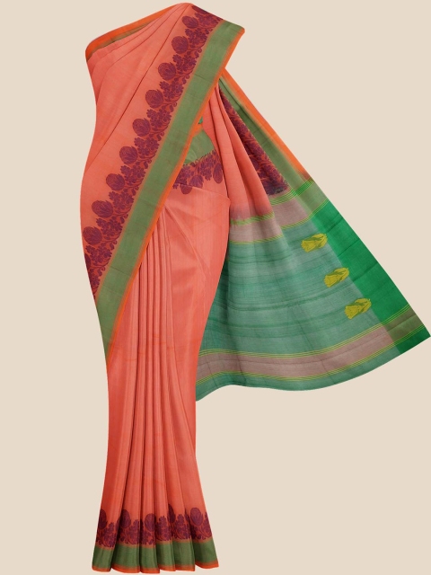 

Kalamandir Red & Green Woven Design Pure Cotton Venkatgiri Saree