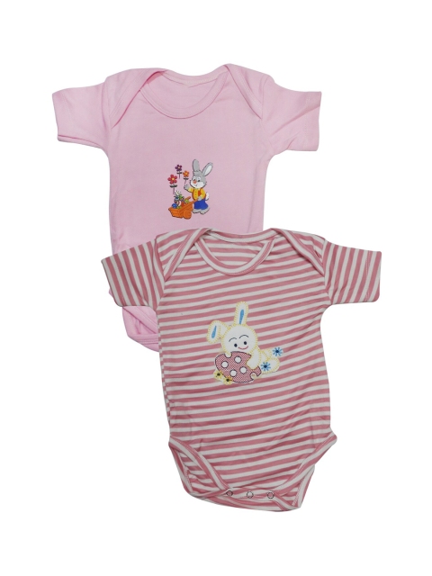 

PINKBUNNY Infant Kids Pack Of 2 Printed Bodysuits, Pink