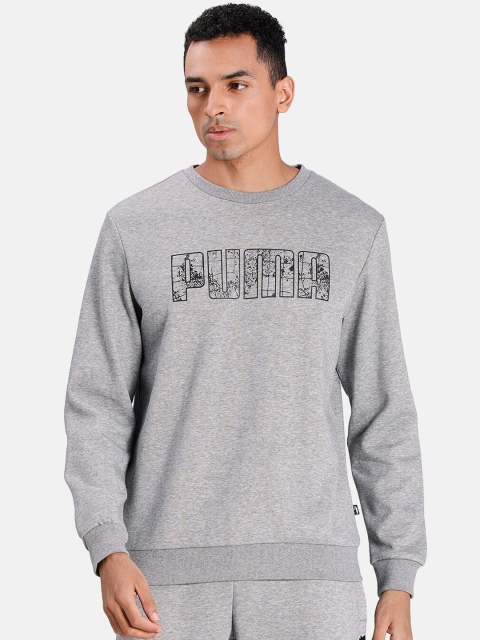 

Puma Men Grey Printed Cew Neck Sweater