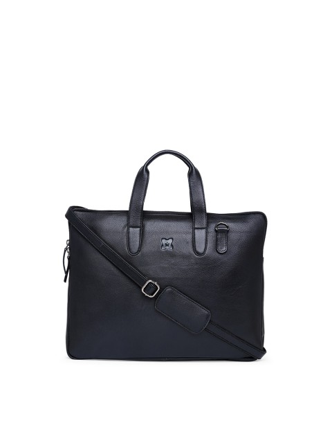 

MERECER MELHOR Black Textured Leather 14 Inch Laptop Bag