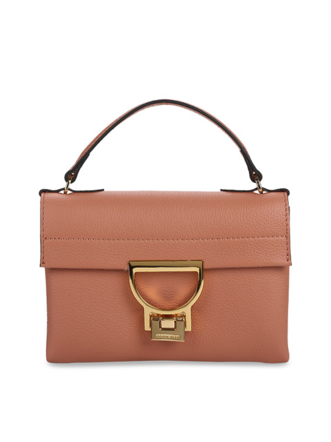 

Coccinelle Pink Metallic detail Crossbody Sling Handheld Bag with Metal Detachable Strap