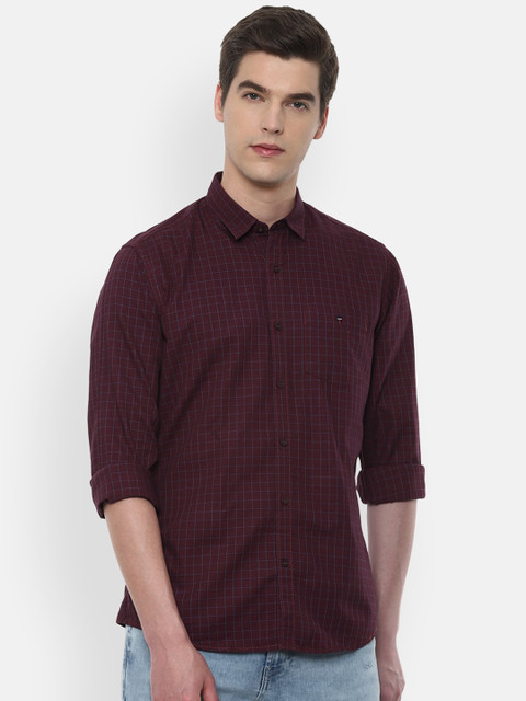 

Louis Philippe Sport Men Maroon Slim Fit Checked Casual Shirt