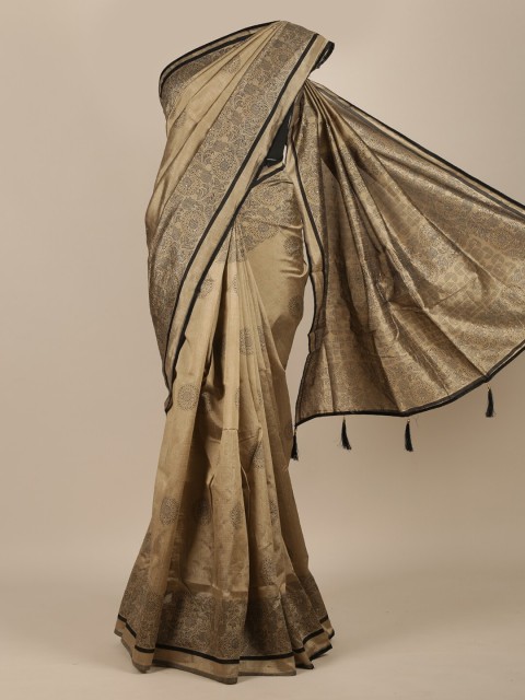 

Pothys Brown & Black Ethnic Motifs Cotton Blend Saree