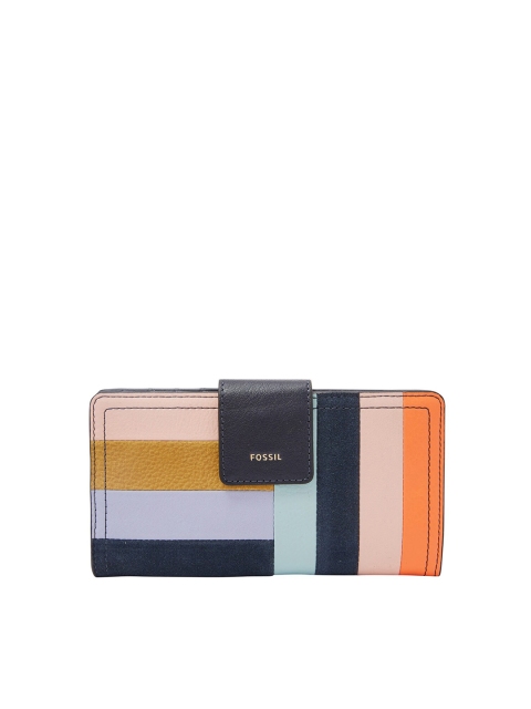 

Fossil Women Multi Colourblocked Leather Two Fold Wallet