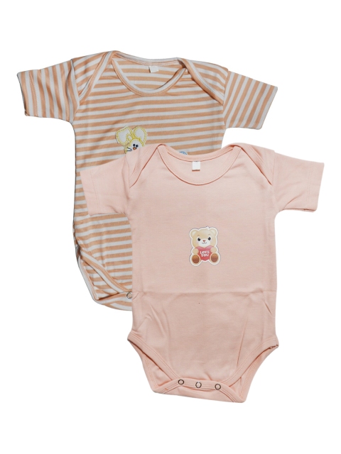 

PINKBUNNY Infant Kids Pack Of 2 Bodysuit, Peach
