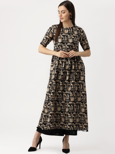 

Libas Women Black Ethnic Motifs Embroidered Anarkali Kurta