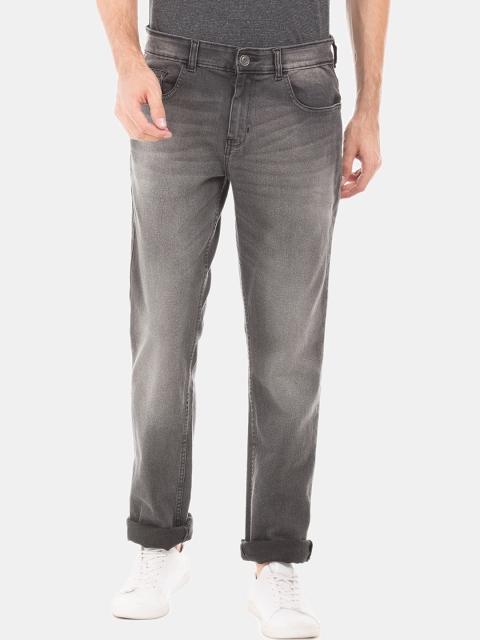 

Newport Men Grey Slim Fit Low-Rise Low Distress Heavy Fade Jeans