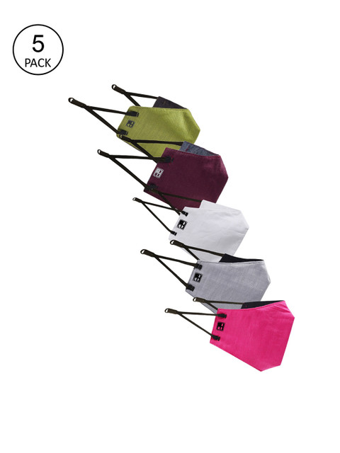 

Balista Kids Pack Of 5 Solid 4-Ply Reusable Cotton Cloth Face Masks, Multi