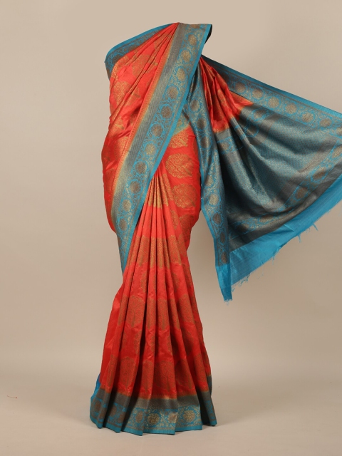 

Pothys Peach Woven Design Zari Jute Silk Saree