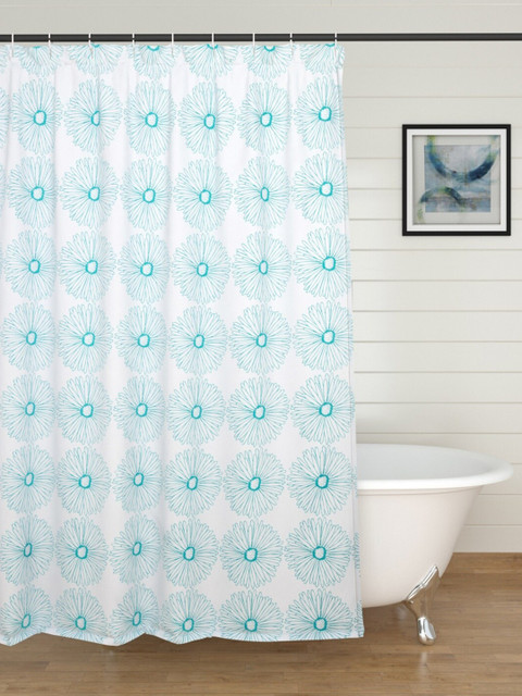 

Home Centre White & Blue Floral Shower Curtain