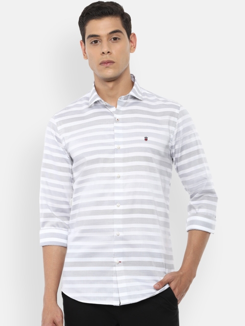 

Louis Philippe Sport Men White Horizontal Stripes Striped Casual Shirt