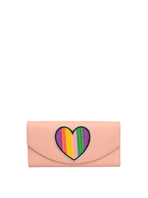 

Pink Potato Women Pink Solid Applique Leather Envelope Wallet