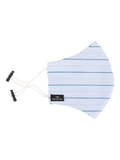 

The Tie Hub Unisex Blue Striped 2-Ply Reusable Cotton Cloth Face Mask