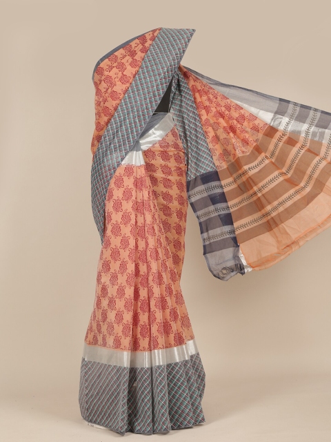 

Pothys Peach Paisley Pure Cotton Saree
